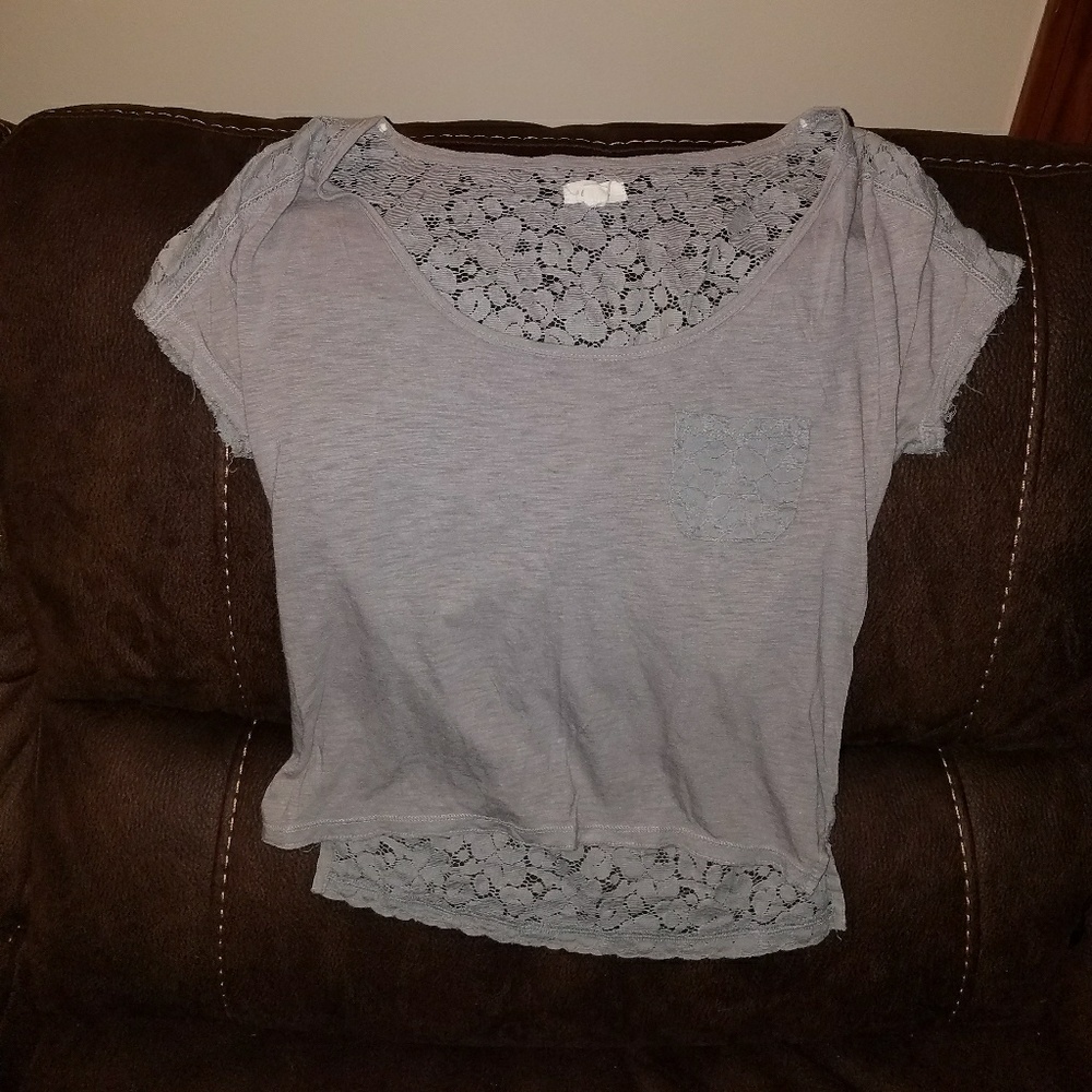 Grey lace  t-shirt
